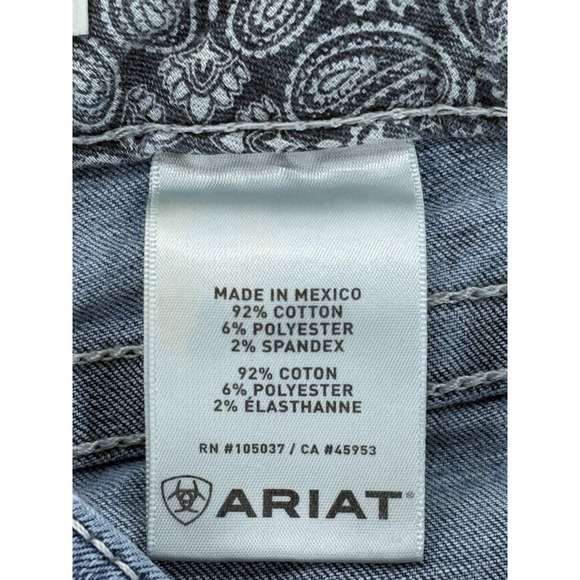 Ariat REAL Straight Leg Jeans Womens 27R Rainstorm Blue Stackable Faded Stretch - Picture 5 of 10